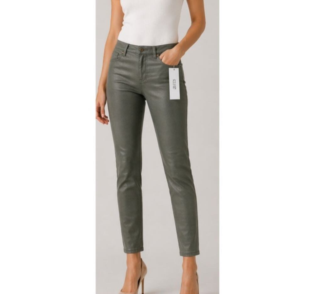 Joe's Jeans the Luna high rise cigarette ankle 28 coated green NWT
